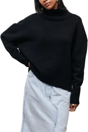 HOULENGS Women's Oversized Turtleneck Pullover Sweater Long Sleeve Chunky Knit Jumper Tops