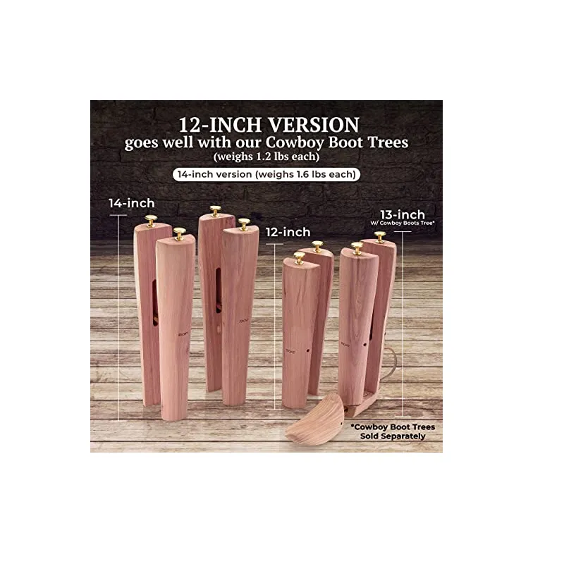 HOUNDSBAY Cedar Boot Tree Shaft Shaper- Cowboy & Tall Boot Inserts Shape Holders- Women