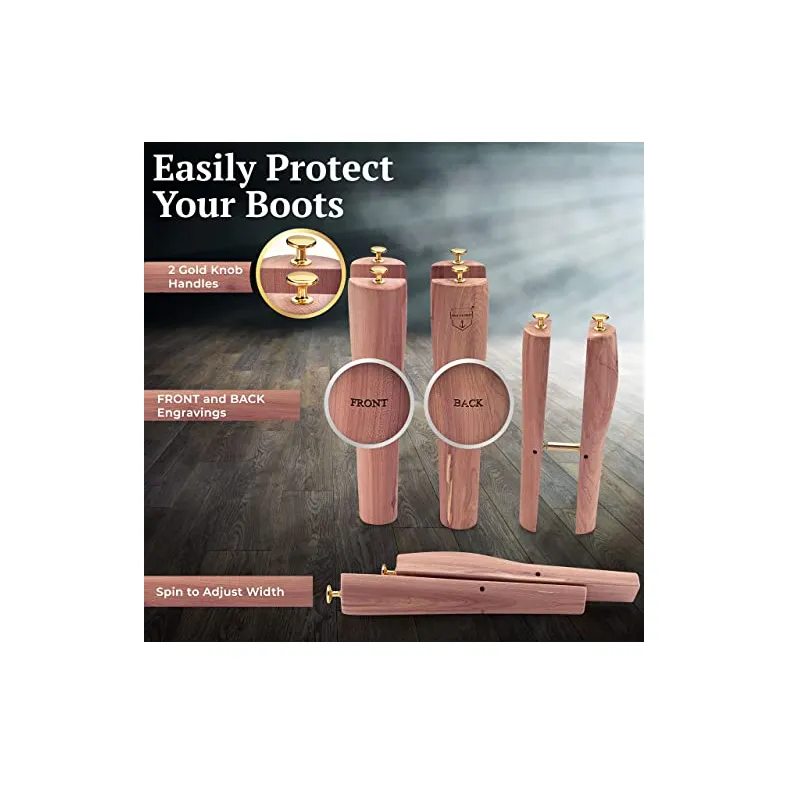 HOUNDSBAY Cedar Boot Tree Shaft Shaper- Cowboy & Tall Boot Inserts Shape Holders- Women