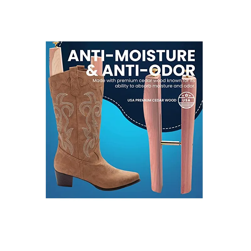 HOUNDSBAY Cedar Boot Tree Shaft Shaper- Cowboy & Tall Boot Inserts Shape Holders- Women