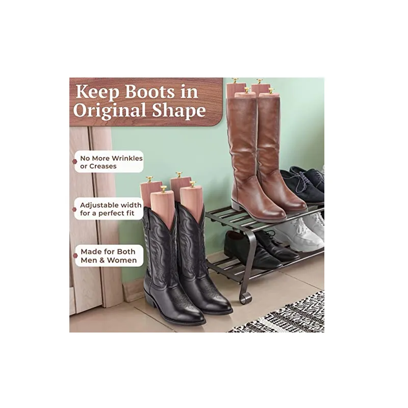 HOUNDSBAY Cedar Boot Tree Shaft Shaper- Cowboy & Tall Boot Inserts Shape Holders- Women