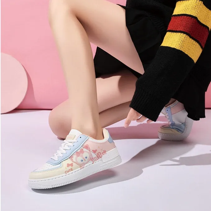 Kawaii All-match Pink Cartoon Pattern Printed Sneakers