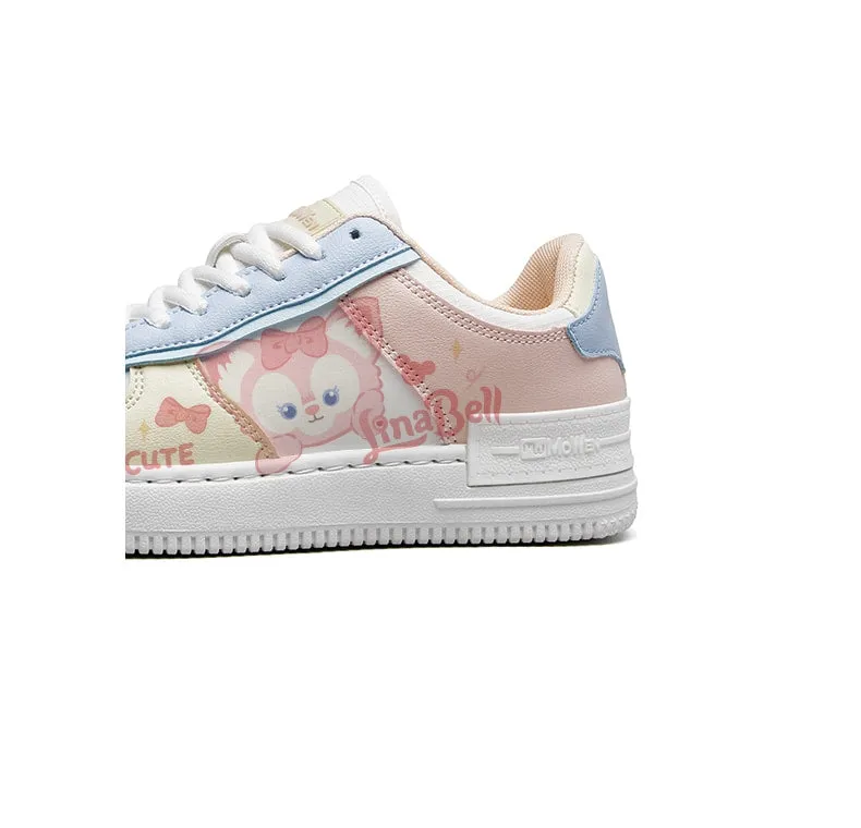 Kawaii All-match Pink Cartoon Pattern Printed Sneakers