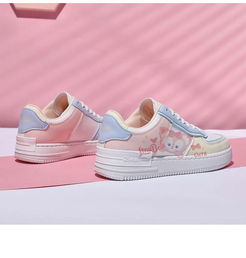 Kawaii All-match Pink Cartoon Pattern Printed Sneakers