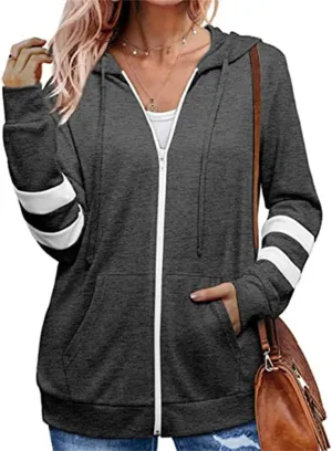 KEOMUD Women's Zip Up Hoodie Long Sleeve Hooded Sweatshirts With Pockets Jacket Coat for Women