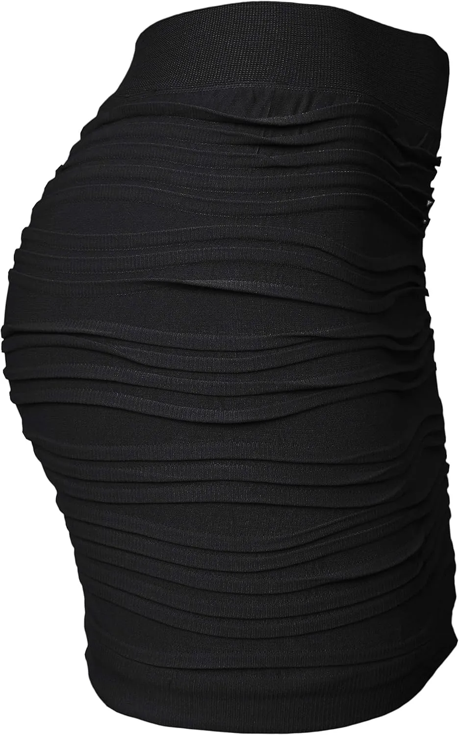 KMystic Stretch Seamless Solid Basic Pleated Bodycon Mini Skirt