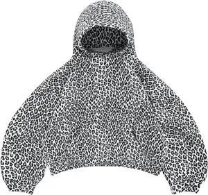 Leopard Print Oversized Hoodie for Men Women Cheetah Graphic Printed Hooded Sweatshirts Streetwear Pullover Hoodies