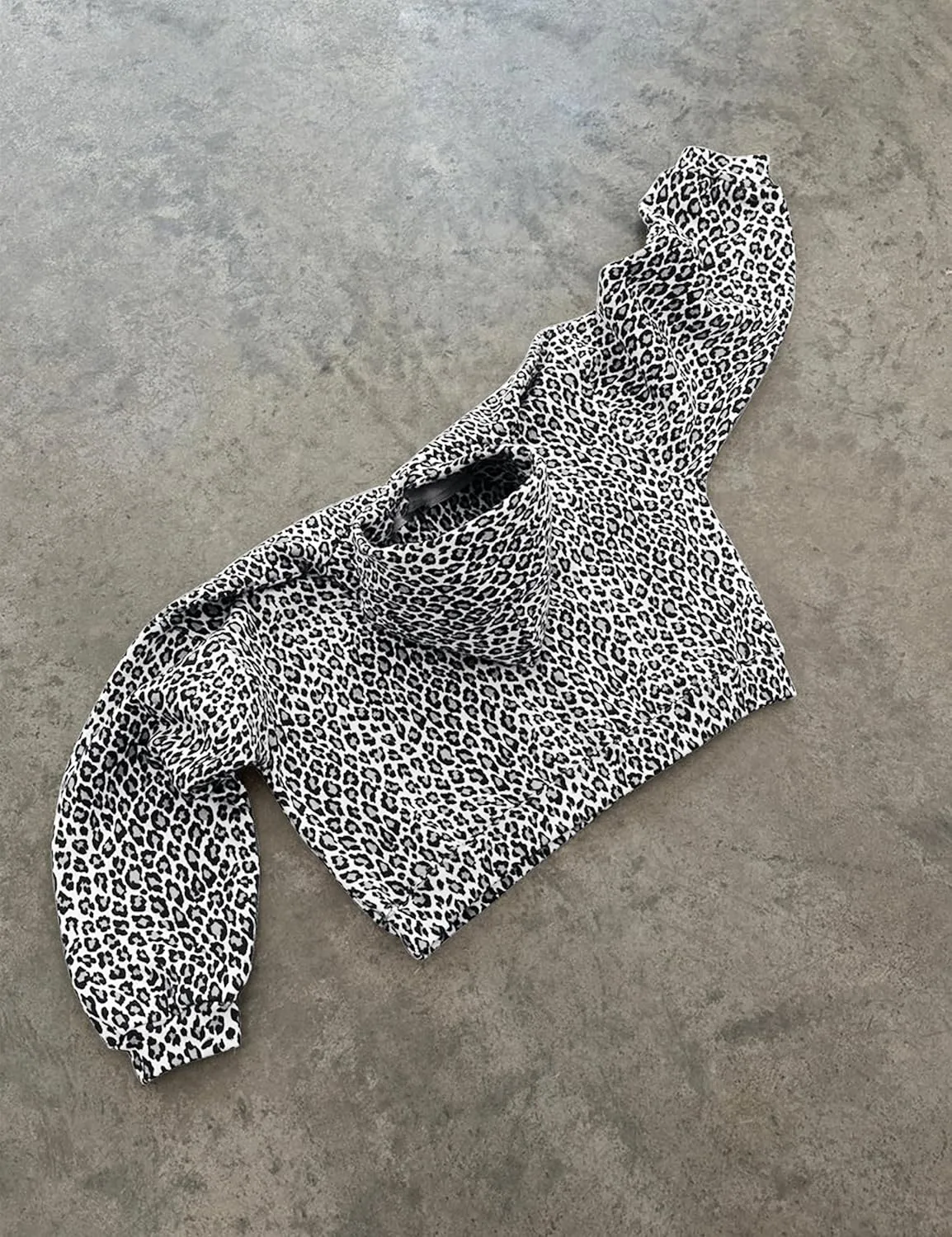 Leopard Print Oversized Hoodie for Men Women Cheetah Graphic Printed Hooded Sweatshirts Streetwear Pullover Hoodies