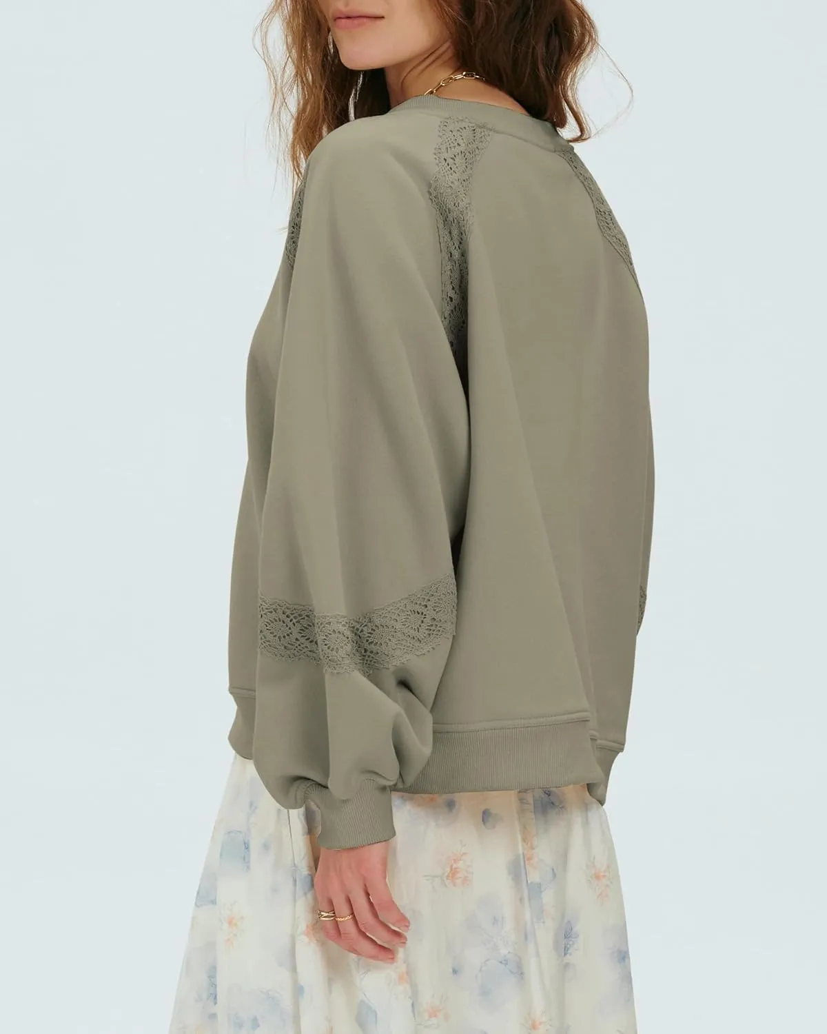 Locachy Womens Oversized Sweatshirt Casual V Neck Long Sleeve Cropped Pullover Tops Trendy Loose Blouses