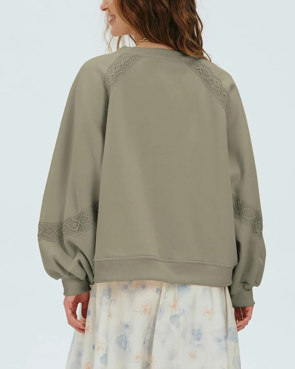 Locachy Womens Oversized Sweatshirt Casual V Neck Long Sleeve Cropped Pullover Tops Trendy Loose Blouses