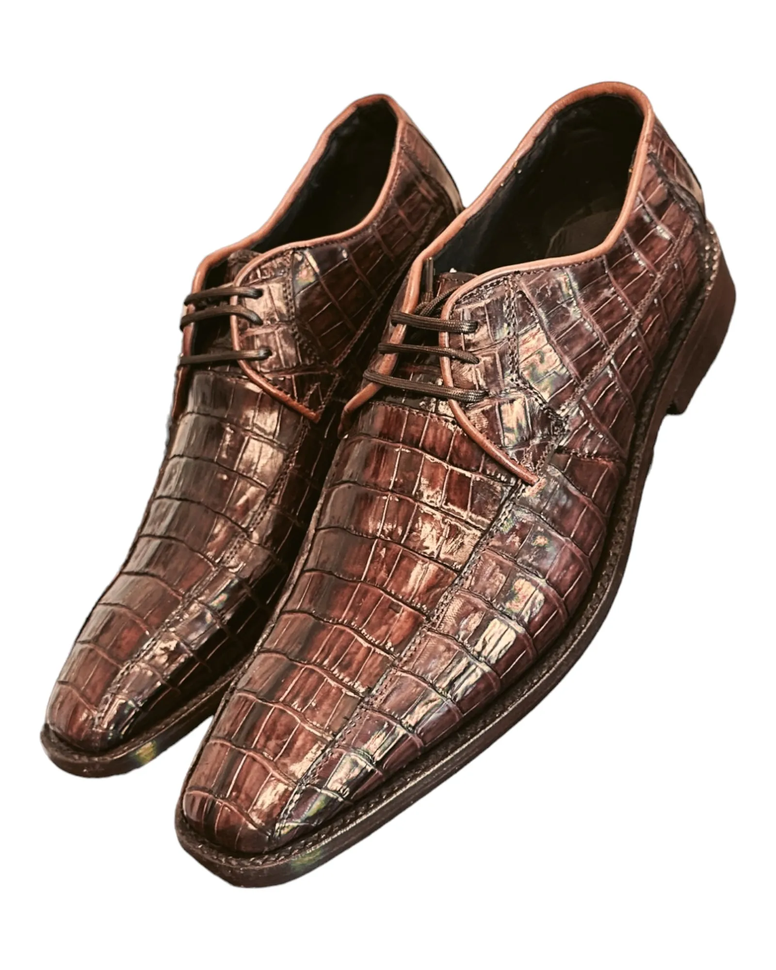 Men's Alligator Leather All-Over Lace Up Dress Shoe