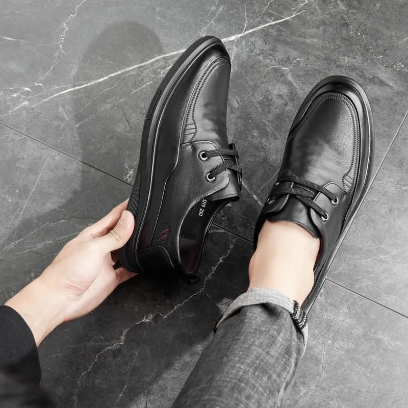 Mens Oxfords Dress Formal Shoes Genunie Leather Modern Brogues Oxford Fashion Business Casual Derby Shoes