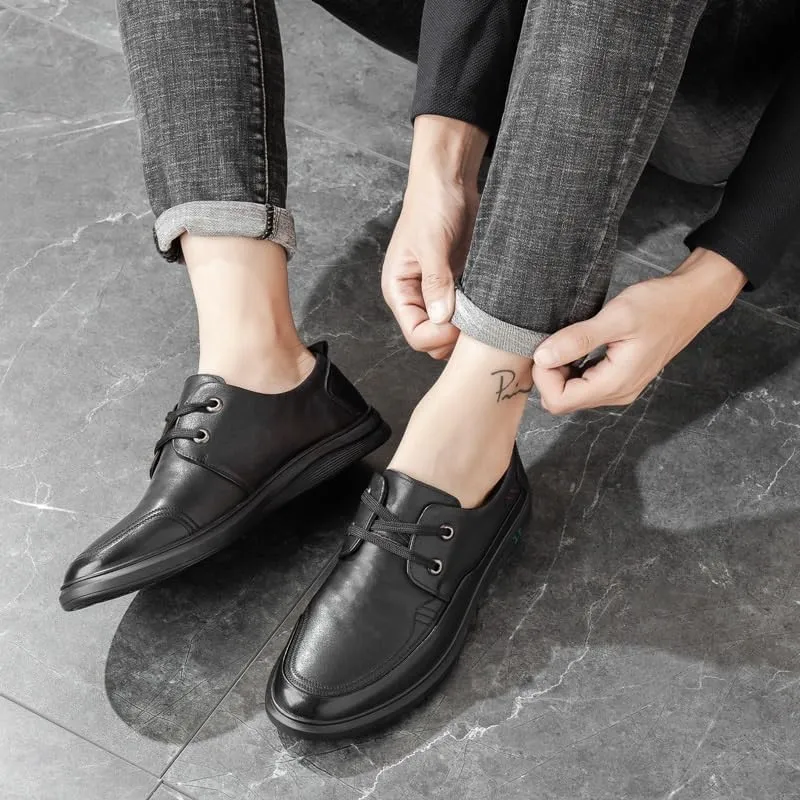 Mens Oxfords Dress Formal Shoes Genunie Leather Modern Brogues Oxford Fashion Business Casual Derby Shoes