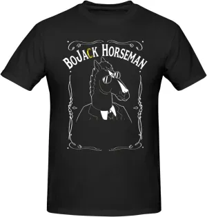 Men's T Shirt Cotton Graphic Short Sleeve Crew Neck Tee Shirts Casual Tops Black
