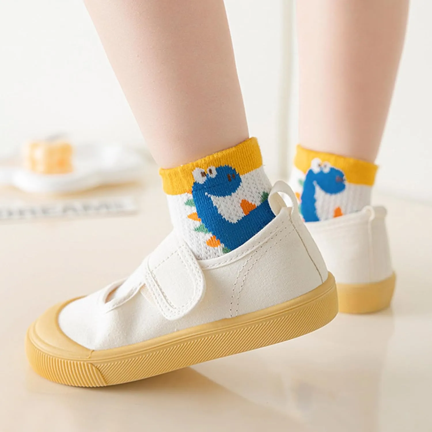 Mud Kingdom Summer Thin 5 Pairs Girls Boys Cotton Crew Socks for 1-3/3-5/6-8/9-12 Years Old Ruffled