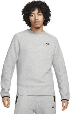 NIKE Mens Tecg Fleece CREW SWEATSHIRT Mens FB7916-063 (DK GREY HEATHER/BLACK), Size M