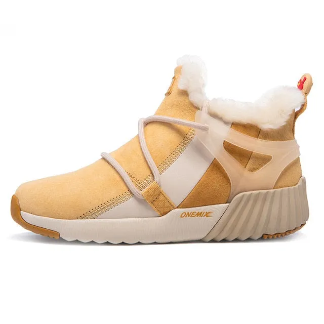 ONEMIX Waterproof Snow Boots Women Sneaker Men Trainers Walking Outdoor Athletic Comfortable Warm Wool Shoes Sports de loisirs