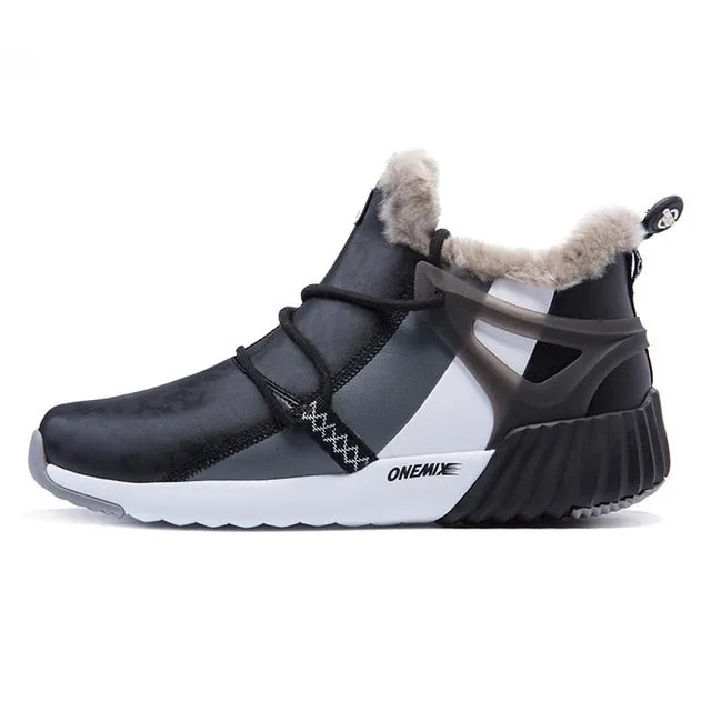 ONEMIX Waterproof Snow Boots Women Sneaker Men Trainers Walking Outdoor Athletic Comfortable Warm Wool Shoes Sports de loisirs