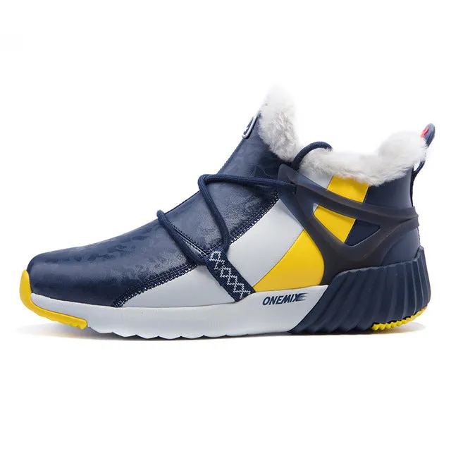 ONEMIX Waterproof Snow Boots Women Sneaker Men Trainers Walking Outdoor Athletic Comfortable Warm Wool Shoes Sports de loisirs