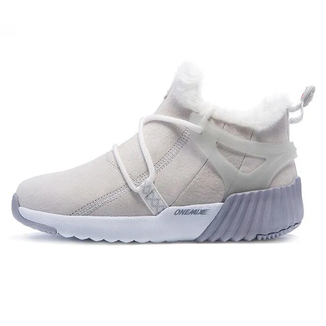 ONEMIX Waterproof Snow Boots Women Sneaker Men Trainers Walking Outdoor Athletic Comfortable Warm Wool Shoes Sports de loisirs
