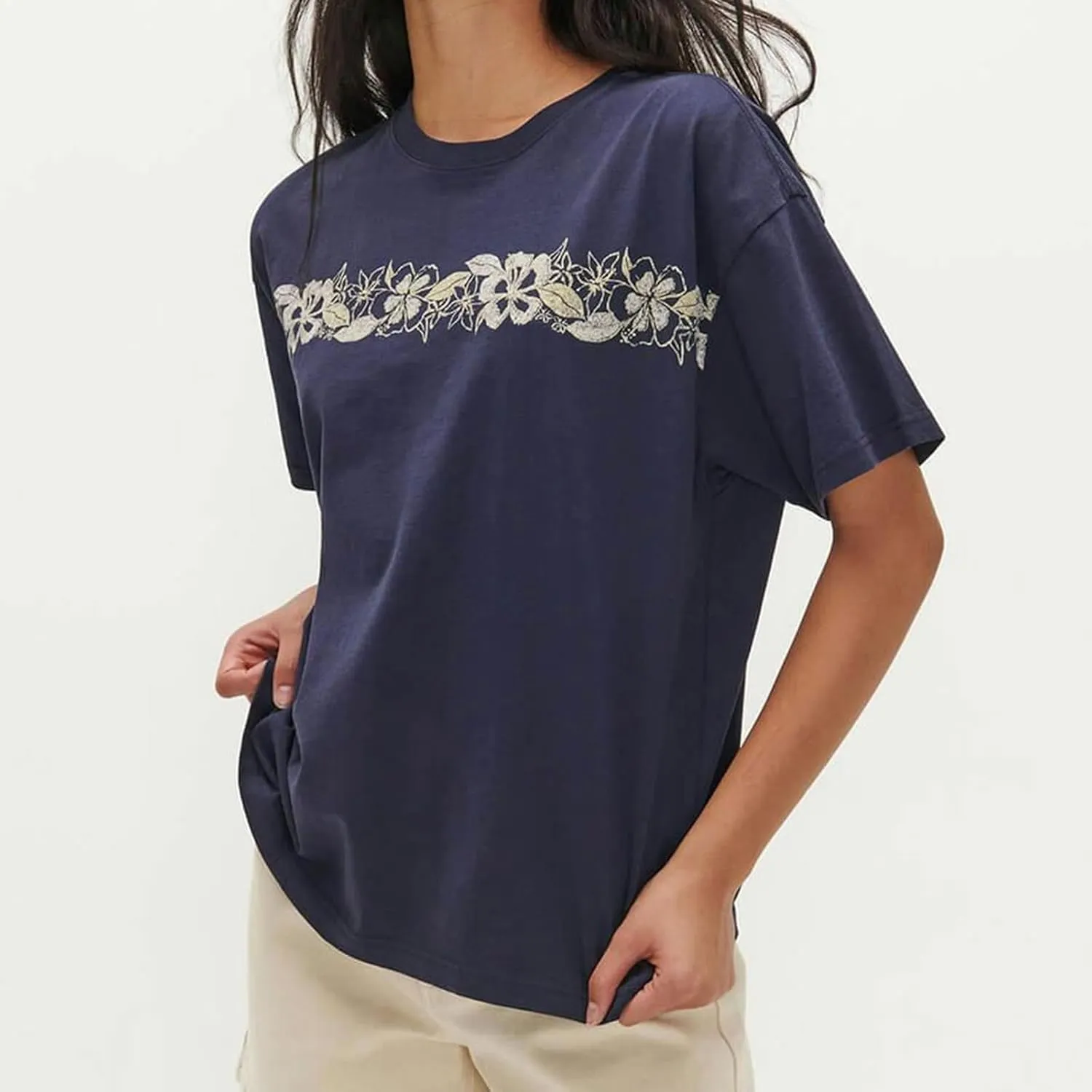 Oversized Graphic Shirts Teen Girls Women Preppy Short Sleeve Crewneck Y2k Floral Tops Aesthetic Summer Baggy Tees