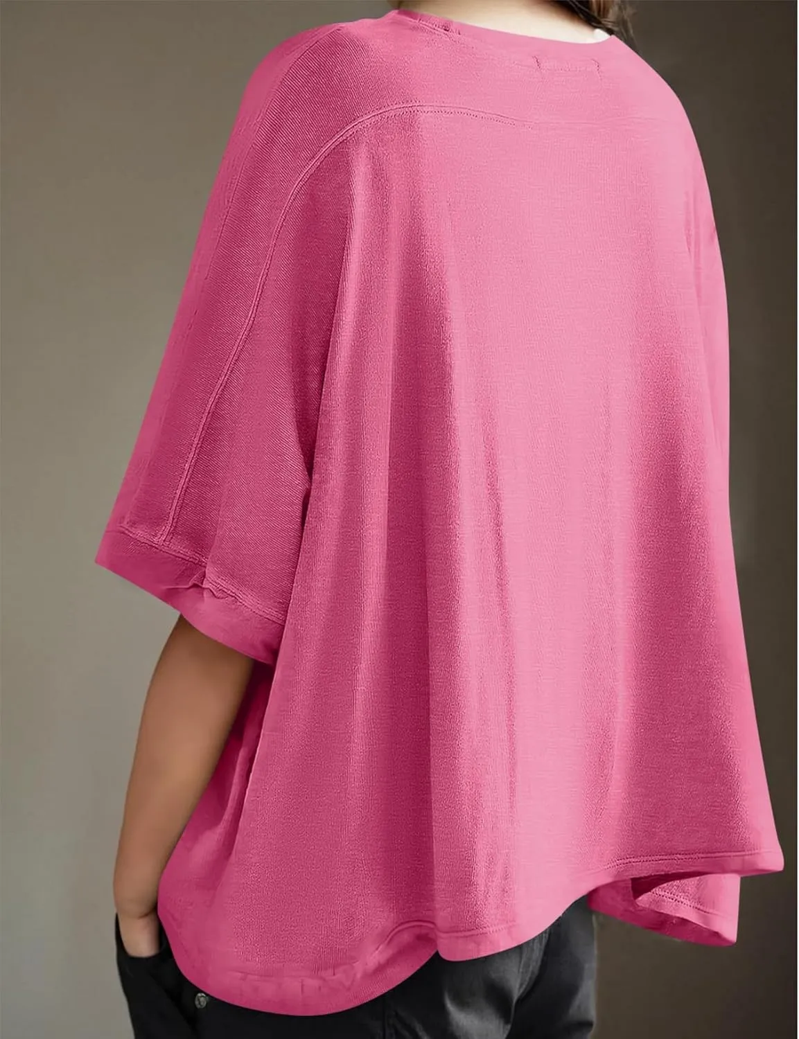 Oversized Tshirts for Women Short Batwing Sleeve Crewneck Summer Tee Tops