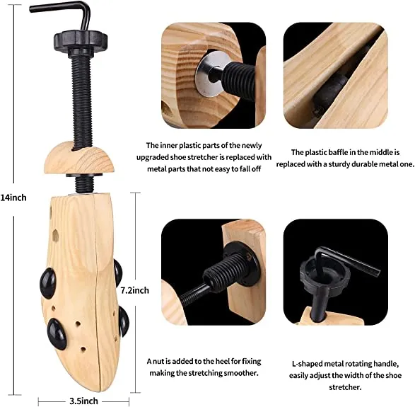 Parts3A Shoe Stretcher Men Women | Upgraded Wooden Shoe Stretcher