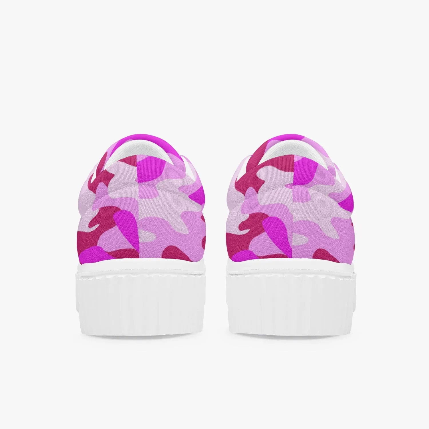 Pink Camo Women’s Low Top Platform Sneakers