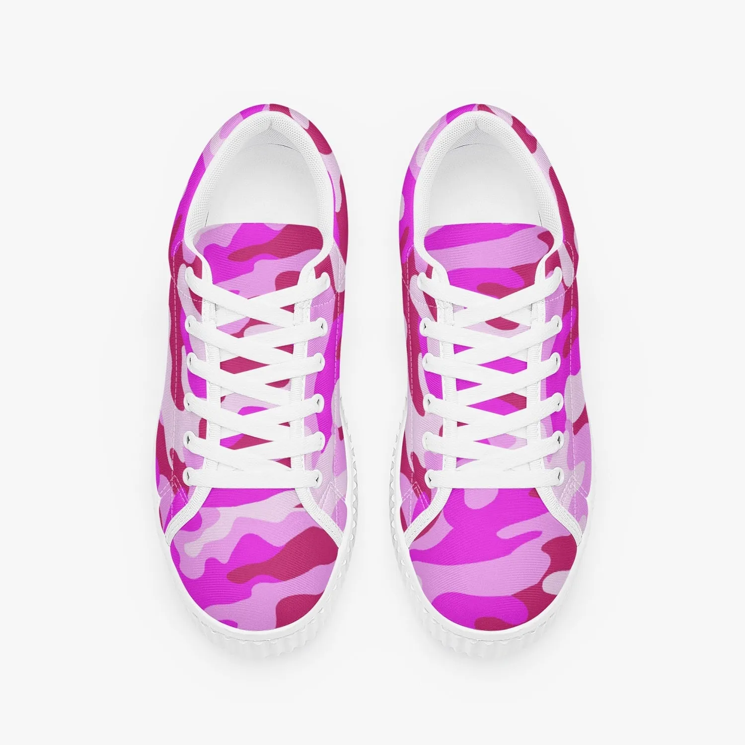 Pink Camo Women’s Low Top Platform Sneakers