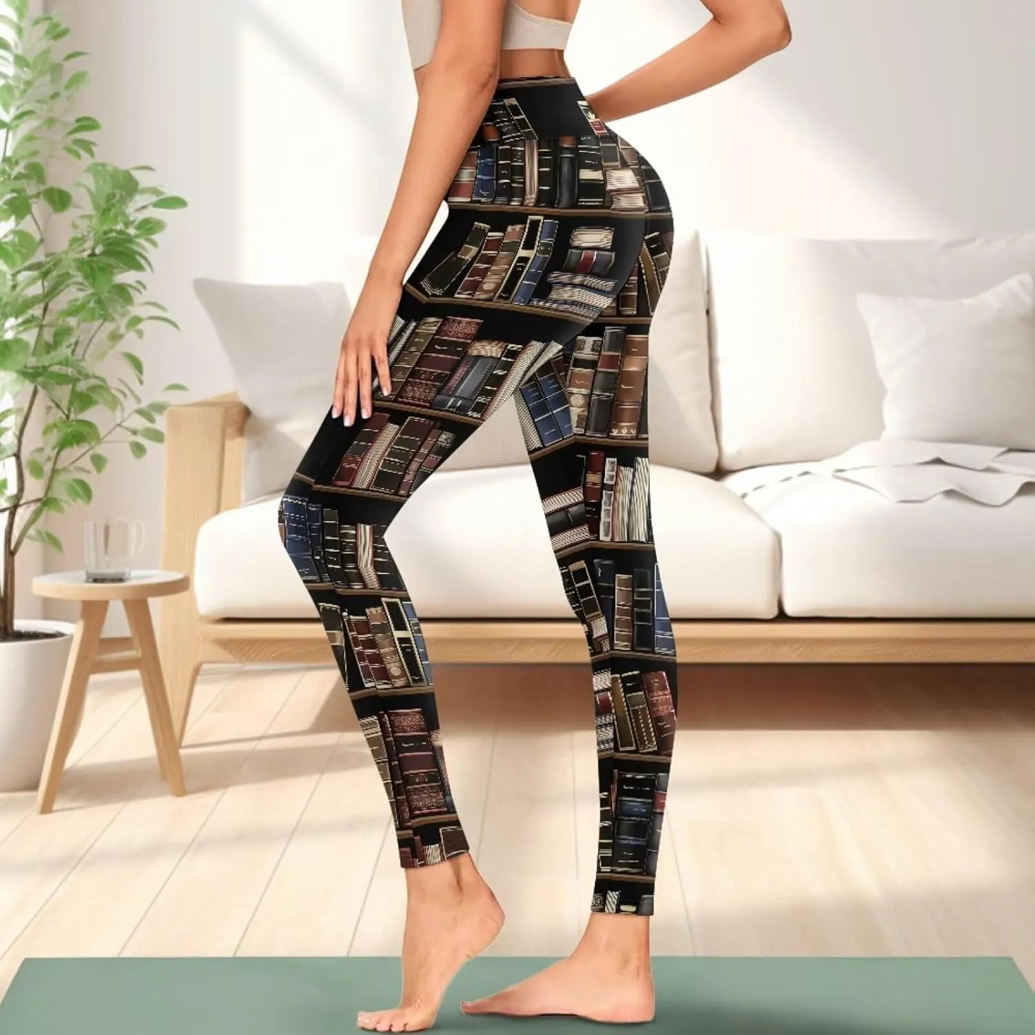 POLERO Womens Leggings Cute Yoga Pants with Pockets Tummy Control Casual High Waist Leggings XS-3XL