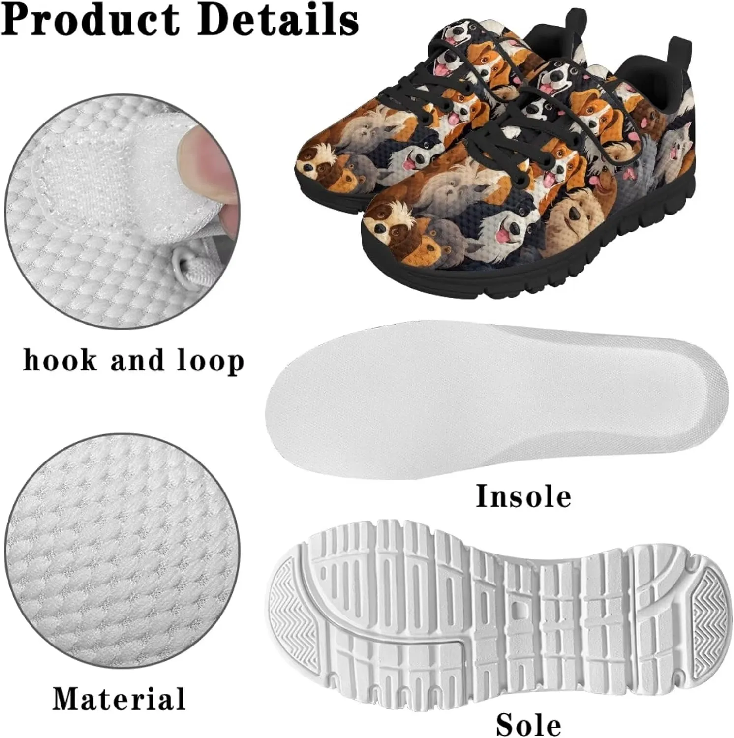 Puppy Dog Girls Boys Running Sneakers Hiking Shoes Fitness & Cross-Training Shoes Outdoor Sneaker