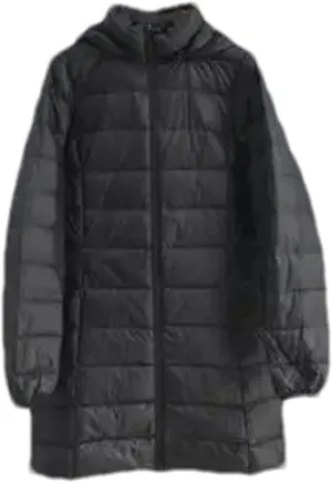 SaoBiiu Women Thin Ultra Light Hooded Down Jacket Winter Long Warm Puffer Jacket Hat Detachable
