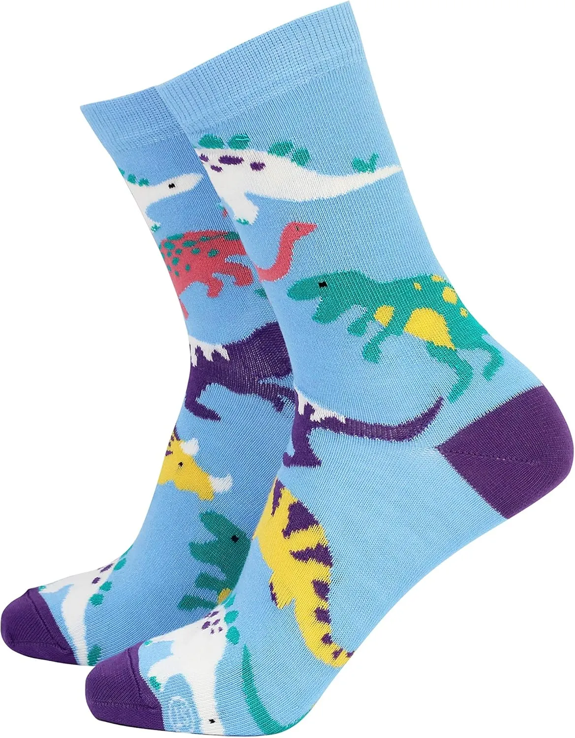 Smiling Faces MAKING SMILES SINCE 2001 Sock Therpay Womens Novelty Socks Funky Pattern Colorful Fun Dress Smart Design Comfortable Breathable - Dinosaurs
