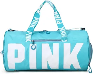 Sports Gym Bag, Travel Duffle Bag with PINK printing, Shoulder Tote Bags Weekend Bags for Workouts, Travel, Hiking, Perfect for Mom's Gifts