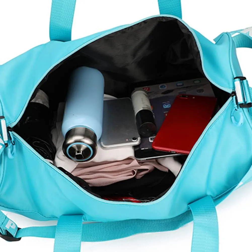 Sports Gym Bag, Travel Duffle Bag with PINK printing, Shoulder Tote Bags Weekend Bags for Workouts, Travel, Hiking, Perfect for Mom's Gifts