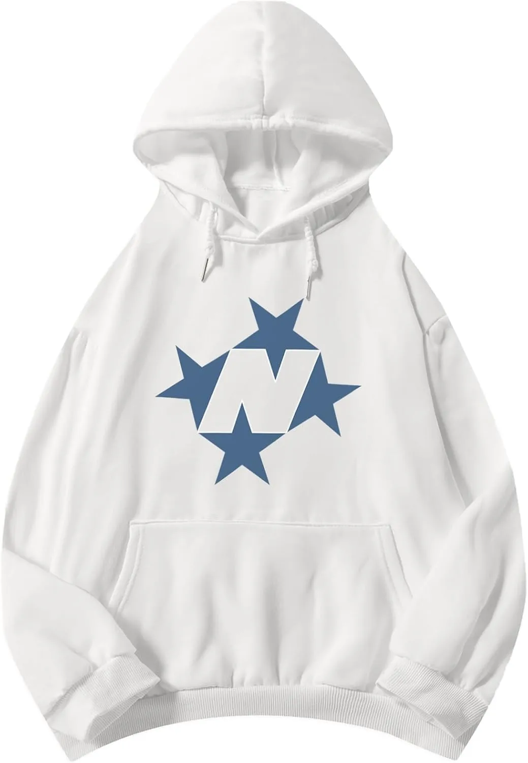 Star Graphic Hoodies For Women Vintage Aesthetic Streetwear Sweatshirt With Pockets Retro Printed Fleece Pullover