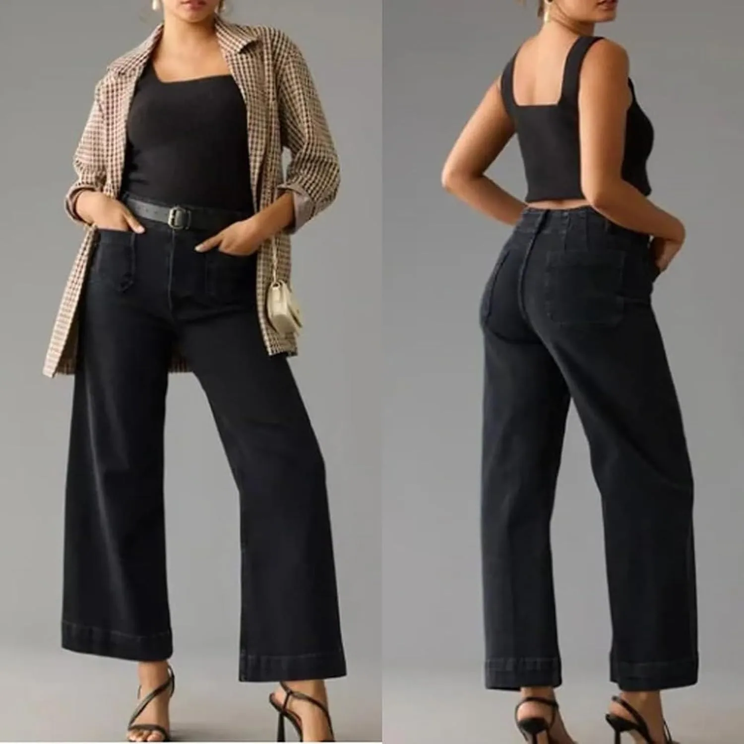 Stylish Wide-Leg Jeans for Women High-Waisted Formal Occasion Flattering Casual Pants Slimming Leisure Trendy Trouser