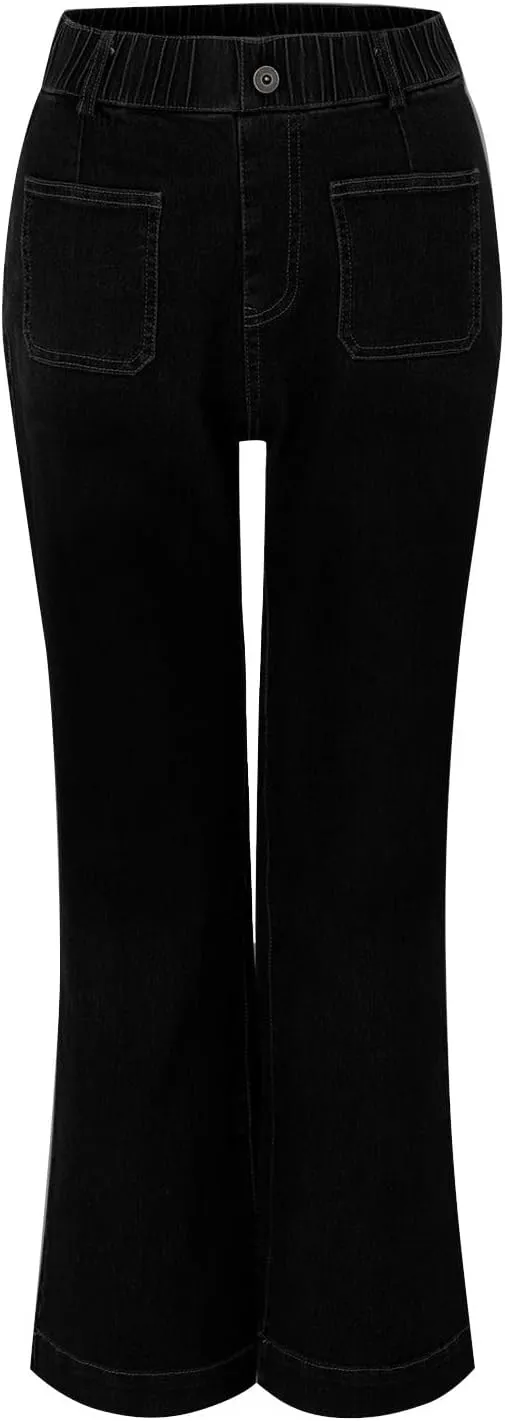Stylish Wide-Leg Jeans for Women High-Waisted Formal Occasion Flattering Casual Pants Slimming Leisure Trendy Trouser
