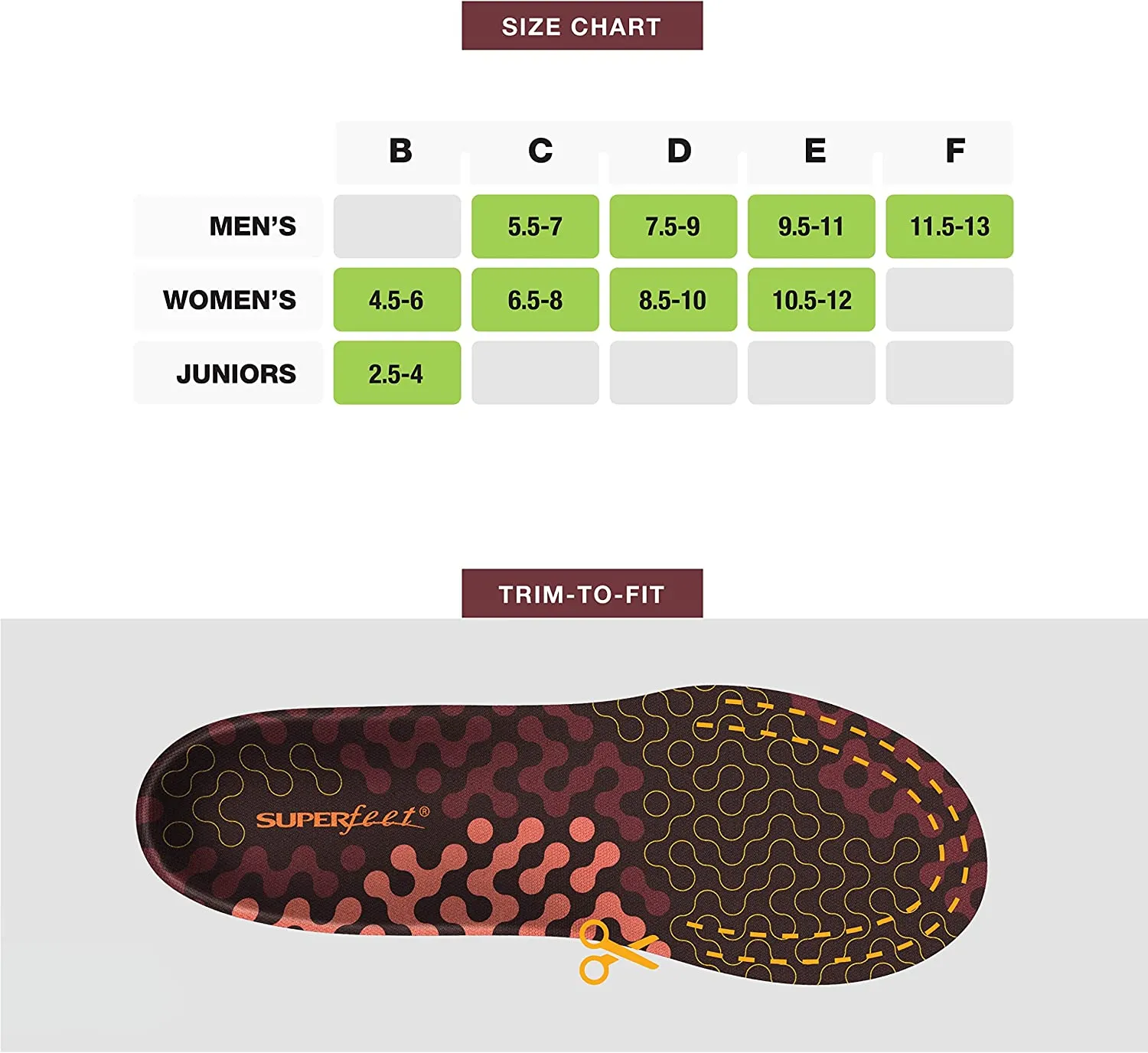 Superfeet Adapt Run | Flexible Arch Support Insoles for Running Shoes