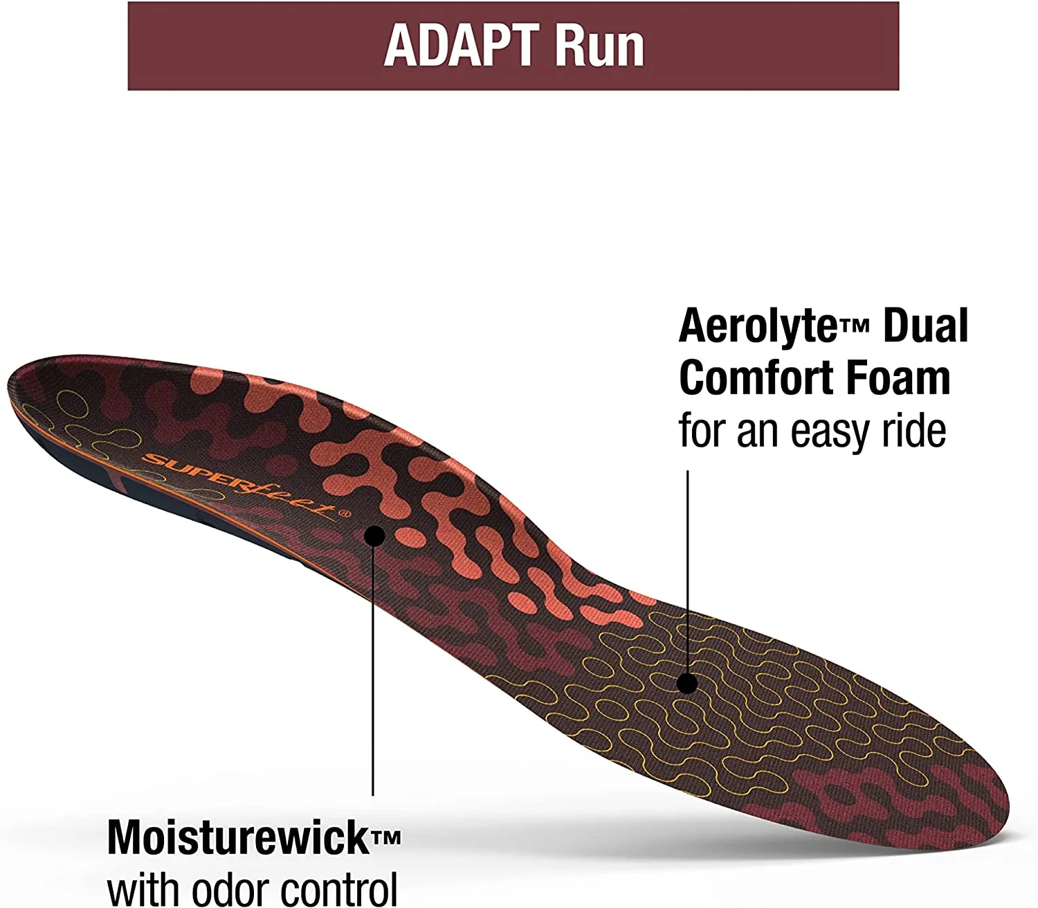 Superfeet Adapt Run | Flexible Arch Support Insoles for Running Shoes