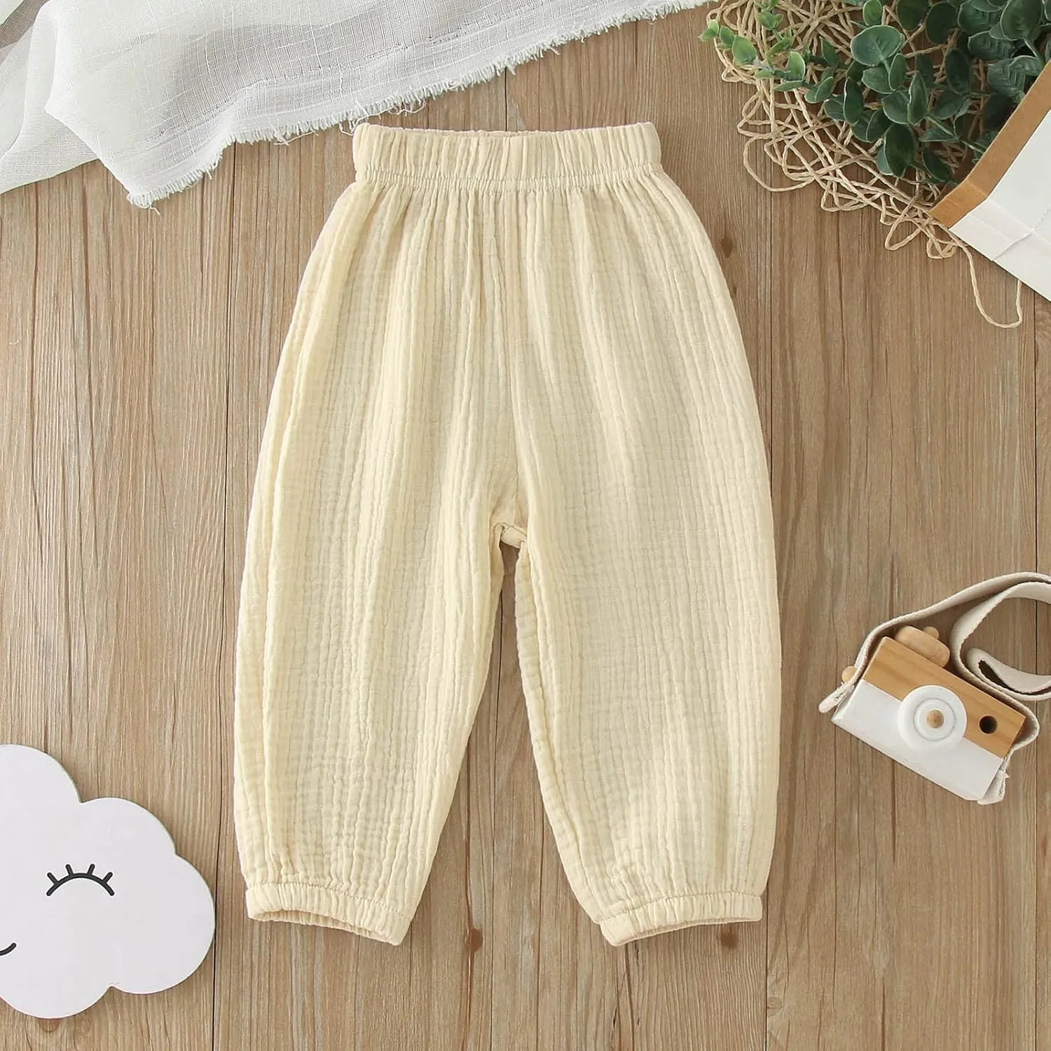 Toddler Girls Cotton Pants Elastic Waist Solid Color Bloomers Trousers Kids Casual Summer Jogging Sweatpants