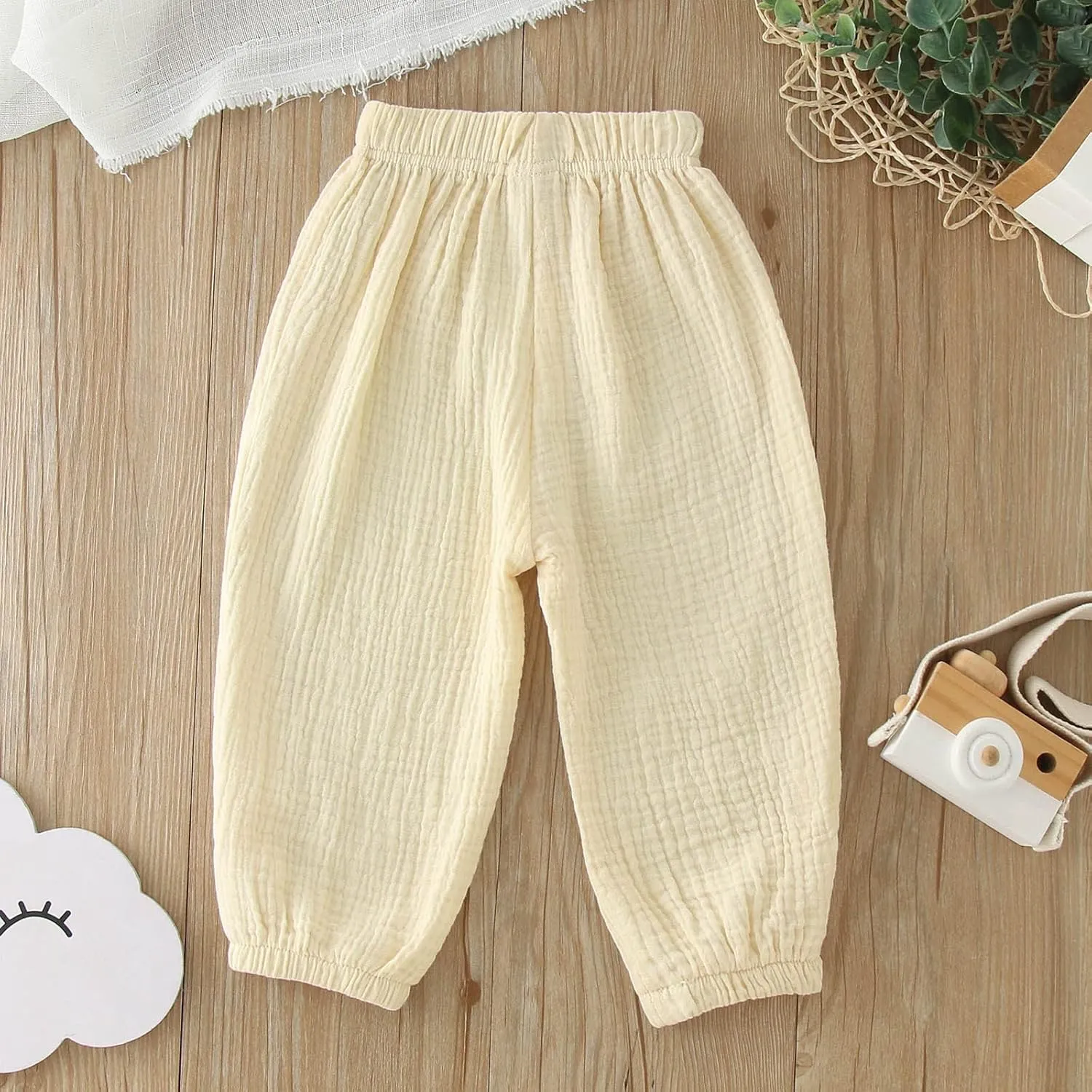 Toddler Girls Cotton Pants Elastic Waist Solid Color Bloomers Trousers Kids Casual Summer Jogging Sweatpants