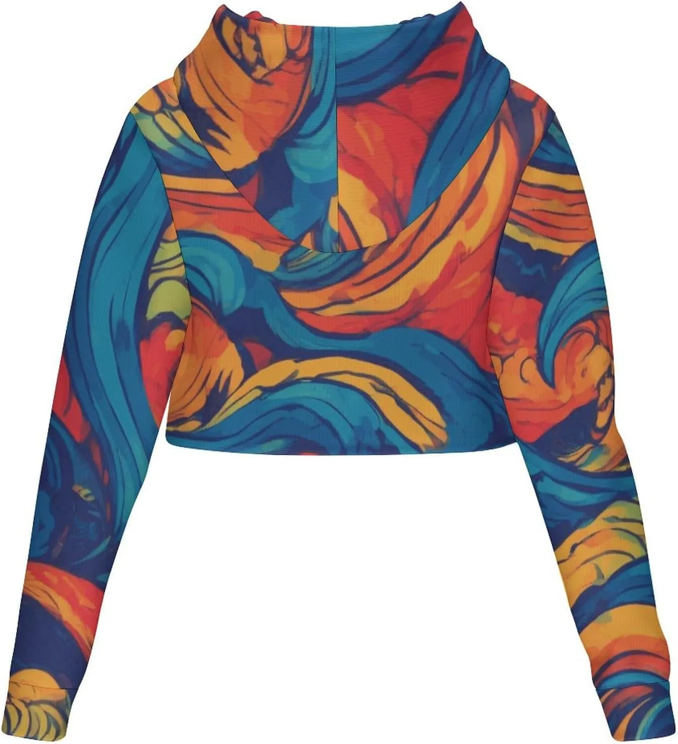 Tropical Palm-trees Womens Cropped Hoodie Crop Top Sweatshirts for Women Pretty Cropped Sweater