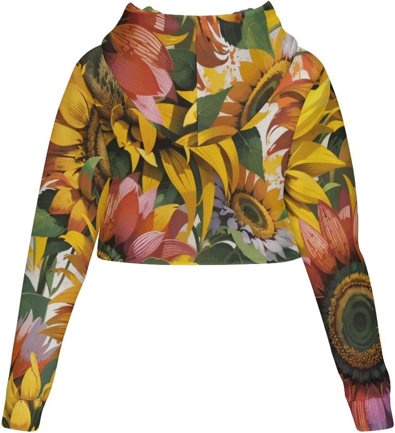 Tropical Palm-trees Womens Cropped Hoodie Crop Top Sweatshirts for Women Pretty Cropped Sweater
