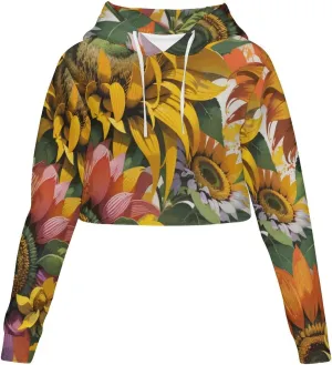 Tropical Palm-trees Womens Cropped Hoodie Crop Top Sweatshirts for Women Pretty Cropped Sweater
