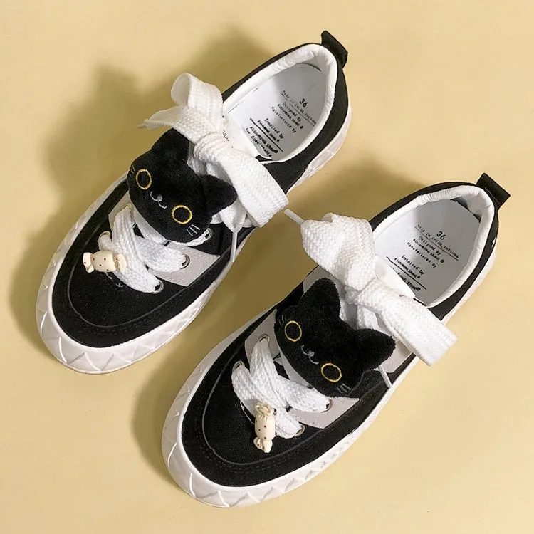 Ulzzang All-match Black Low-top Canvas Shoes