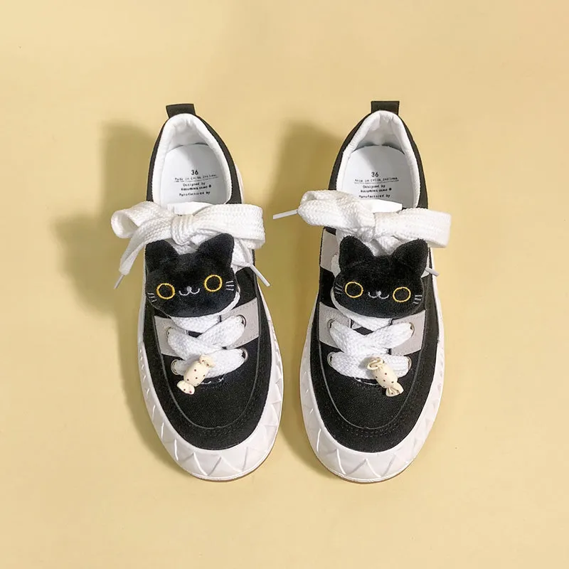 Ulzzang All-match Black Low-top Canvas Shoes