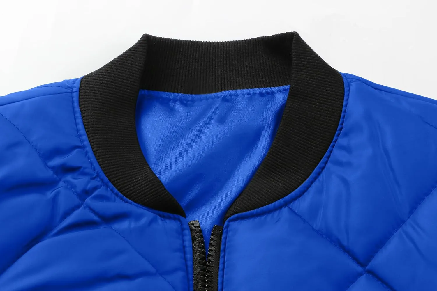 utcoco Mens Quilted Jacket Stand Collar Zip Up Casual Lightweight Down Jacket Winter Coat