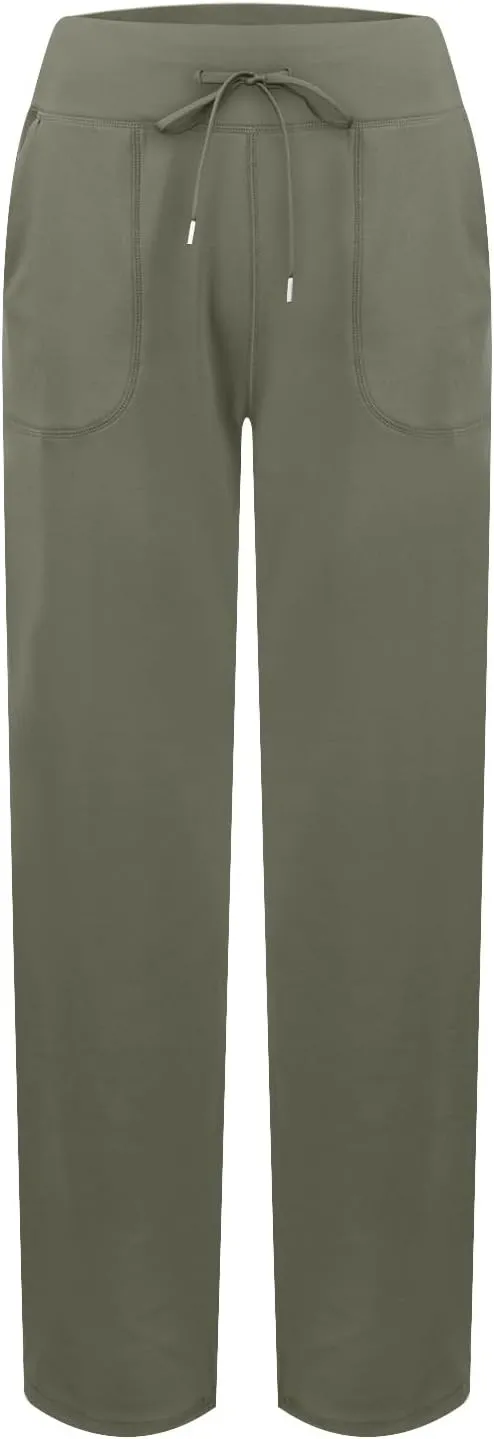 Wide Leg Yoga Pants for Women High Waist Bootcut Straight Leg Yoga Pants with Pockets Butt Lifting Yoga Flare Leggings
