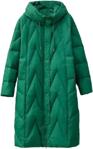 Winter Down Jacket For Women Fashion Loose Long Coat Hooded Puffer Parkas